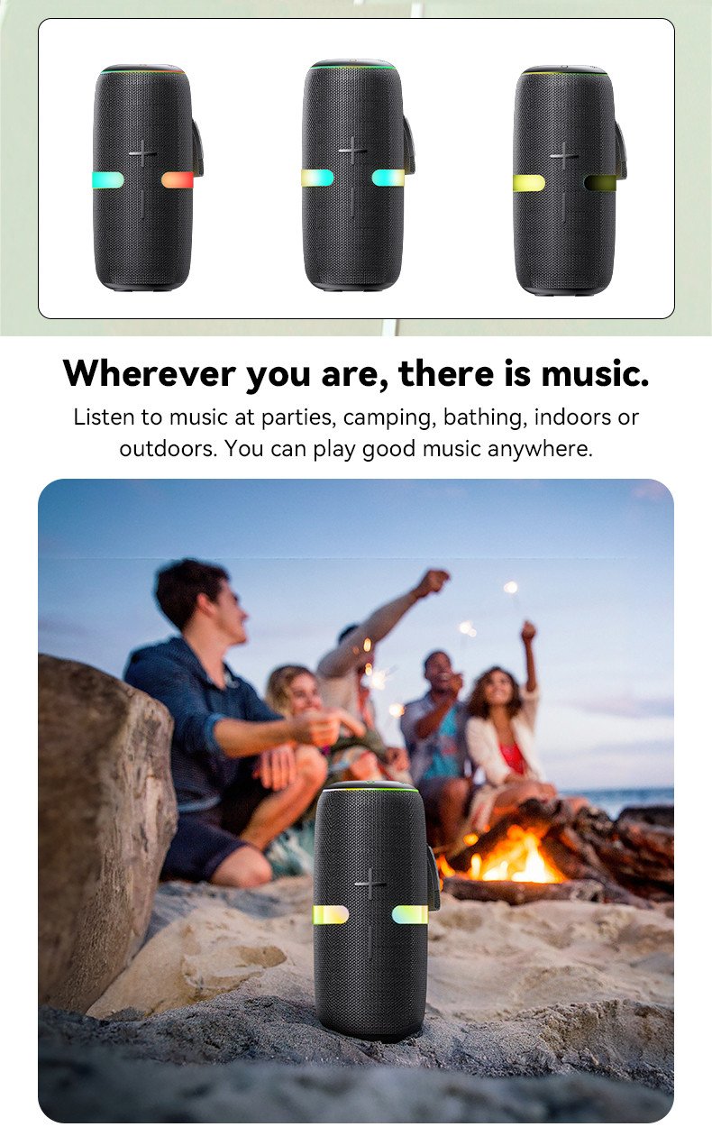 Yesido YSW22 30W Portable Bluetooth Speaker β Powerful Bass, Dynamic LED Lights & Wireless Outdoor Sound - Image 9
