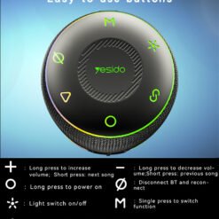 Yesido YSW22 30W Portable Bluetooth Speaker β Powerful Bass, Dynamic LED Lights & Wireless Outdoor Sound - Image 10