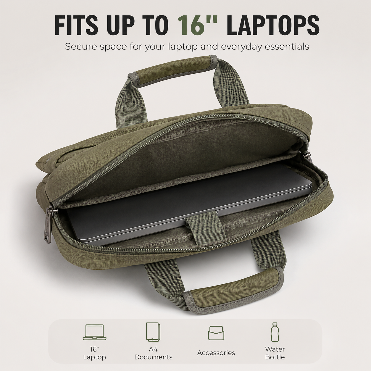 SleekPro 16″ Laptop Briefcase Bag - Image 4