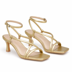 Women's Elegant Square Toe Strappy Kitten Heels with Adjustable Ankle Strap - Image 8
