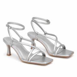 Women's Elegant Square Toe Strappy Kitten Heels with Adjustable Ankle Strap - Image 9