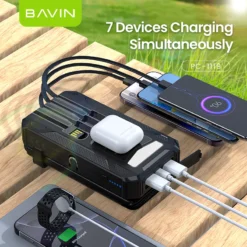 Alternative view of BAVIN PC1119 20,000mAh 4-Panel Solar Power Bank with LED Light