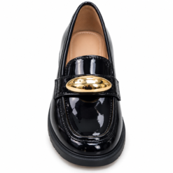 Marielle™ Women's Gold-Detail Glossy Slip-On Loafers - Image 5