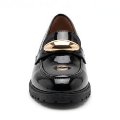 Marielle™ Women's Gold-Detail Glossy Slip-On Loafers - Image 6