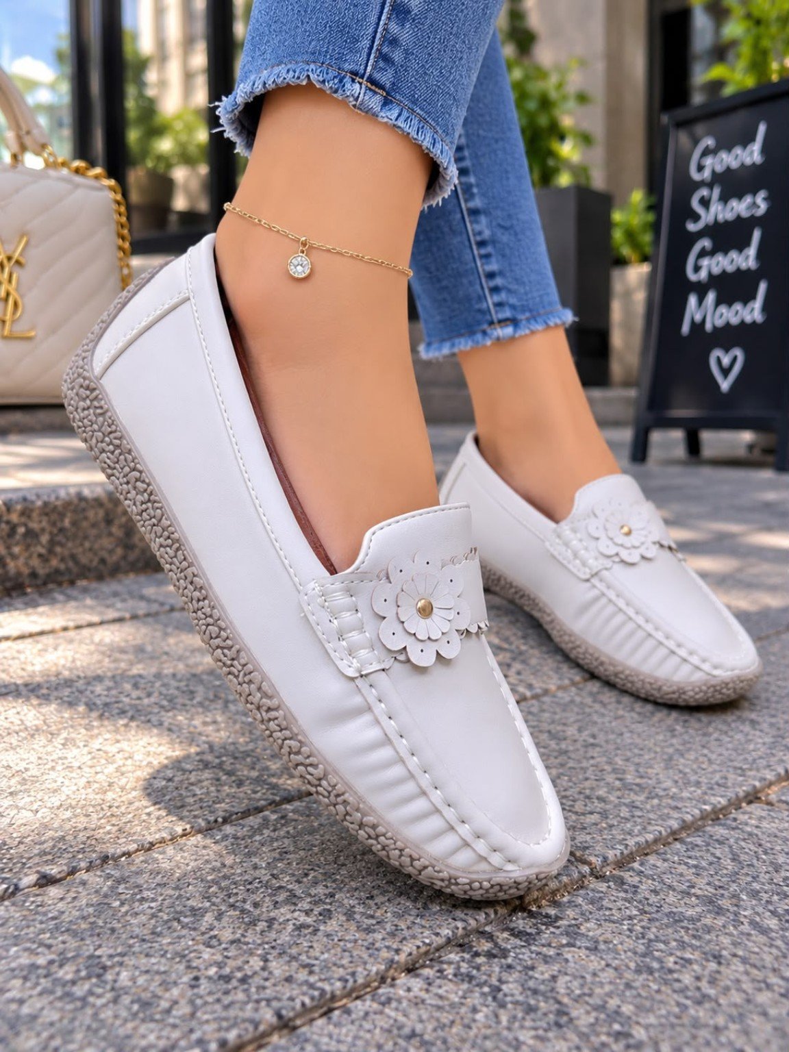 Fleura Flower-Detail Comfort Ladies Loafers - Image 3