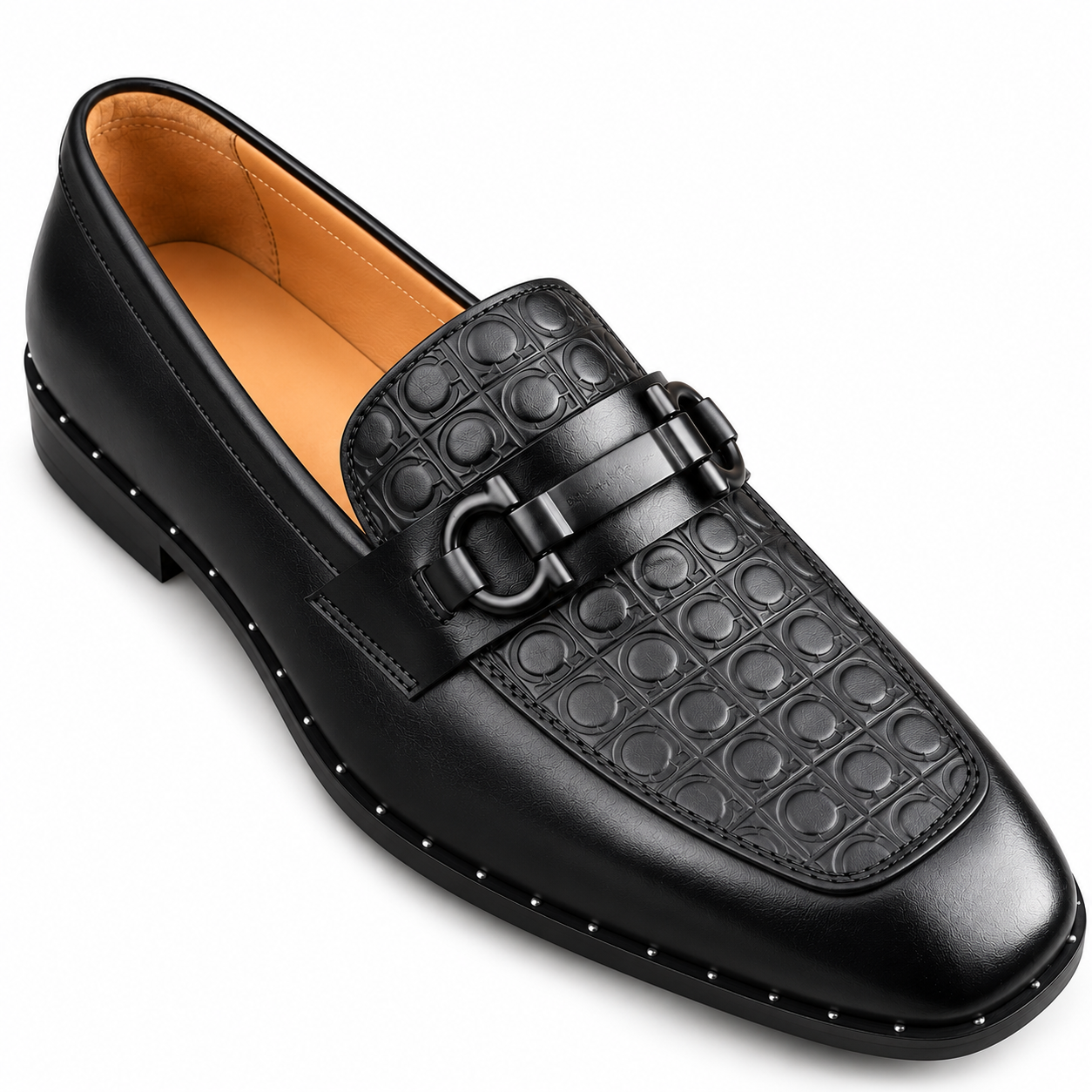 Cavaro™ Signature Embossed Men's Leather Loafers - Image 2