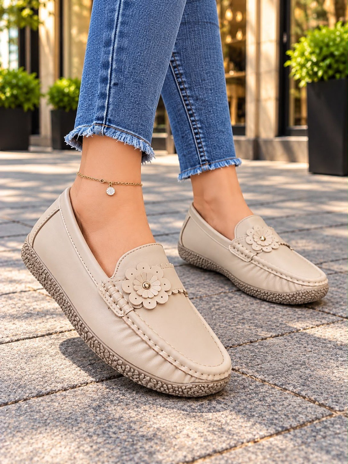 Fleura Flower-Detail Comfort Ladies Loafers - Image 2